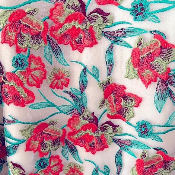 Formal Sleeveless Embroidered Dress by Laura Size Medium Like New - Picture 4 of 7